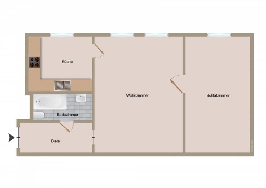 Ready to move in! 2-room apartment on the border to Prenzlauer Berg - Weißensee - Floor plan
